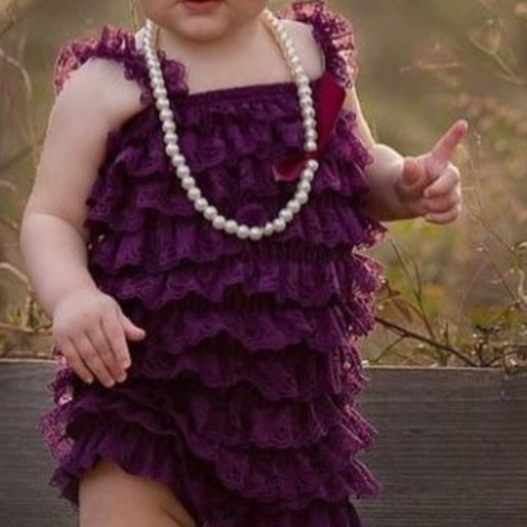 Baby Girls' Lace Ruffle Dress Large Blue - Picture 8 of 8